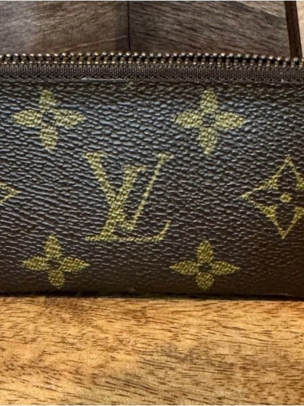 Louis Vuitton Monogram Canvas Pouch in Brown and Gold-Tone